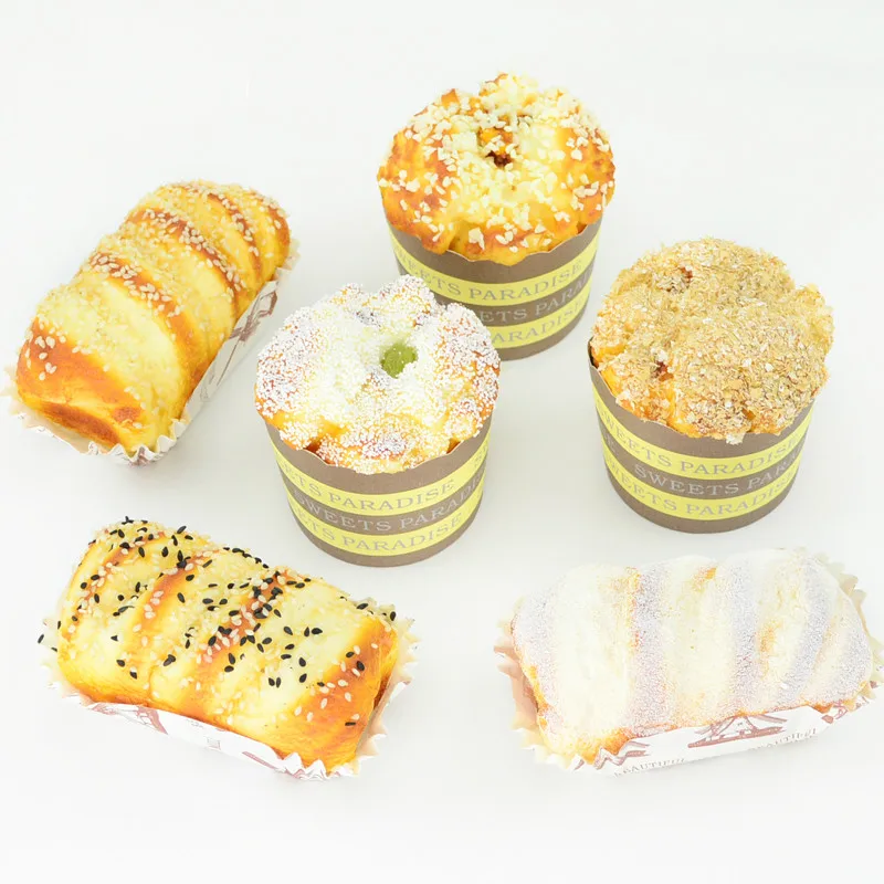 6pcs/lot Squishy Fake Cupcake Artificial Foods s Party Artificial Decorations Doughnuts Restaurant Decor Play House Kid 