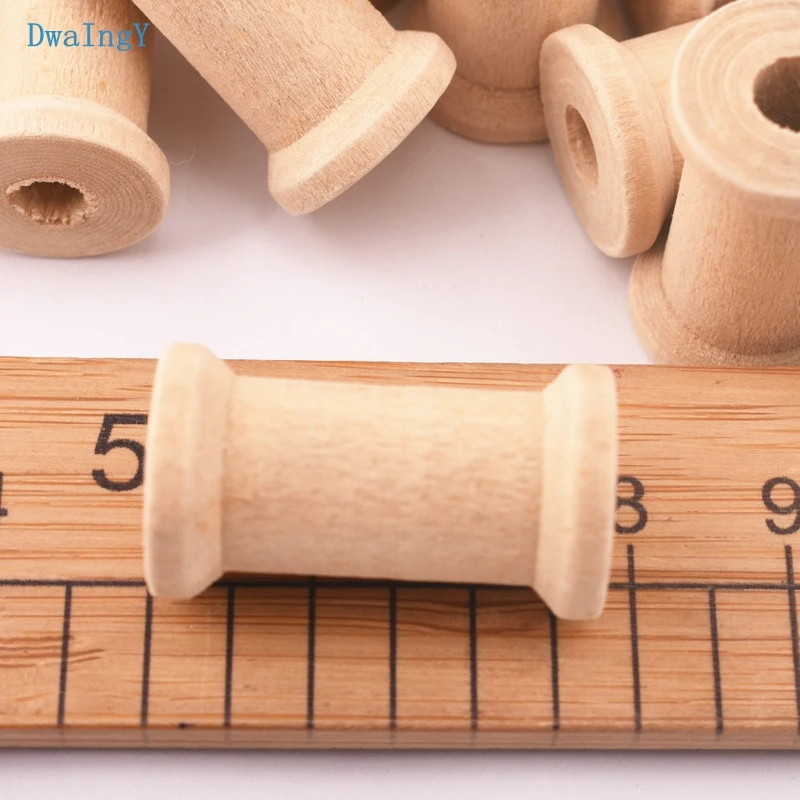 DwaIngY 3pcs/lot Wooden Bobbins Spools Thread String Rolling Wire Bobbin Sewing DIY Needlework Patchwork Wood spool