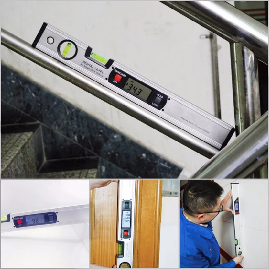 SP400 Digital Protractor Angle Spirit Level Large LCD Finder Promotional Two Buttons Digital with Dual Blister Magnetic