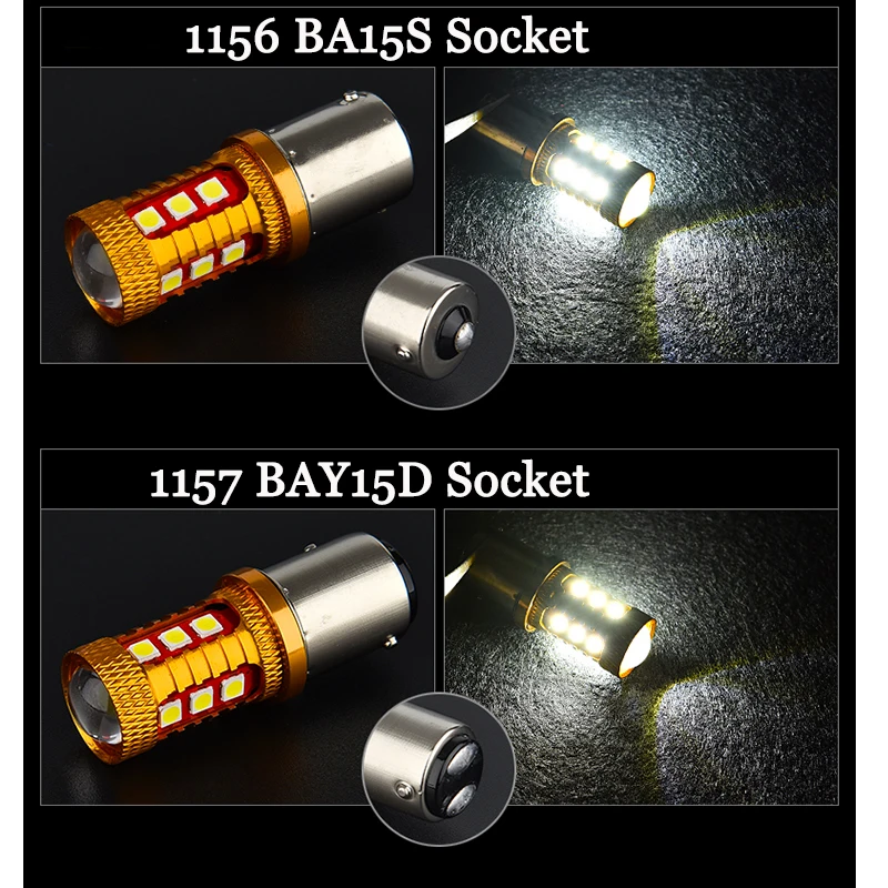 High lumen P21/5W S25 1157 BAY15D 15 SMD 3030 LED Spot T15 T20 7440 7443 1156 BA15S brake Turn signal light Reverse light