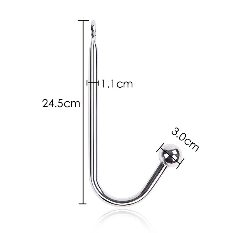 Thierry  Quality Stainless Steel Anal Hook Metal Butt Plug with Ball Anal Plug Anal Dilator Gay Sex Toys for Adult Games