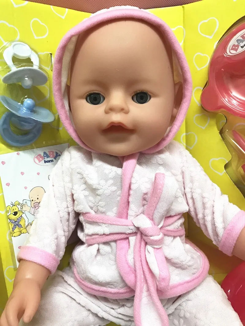 

[Funny] Simulation fashion 35cm Can Blink,Drink,Tears,Pee , screaming model bathrobe Reborn Baby bath Dolls girl gift