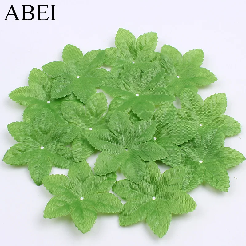 100pcs/lot Green Flower Leaf Artificial Silk Leaves For Wedding Party Home Decoration DIY Christmas Wreath Garland Fake Leaf