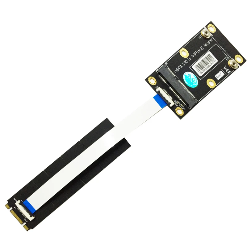 

mSATA SSD to M.2 NGFF B Key Adapter Converter Card Kits with FFC Cable Metal Extender Bracket Screws mSATA Adapter for Computer