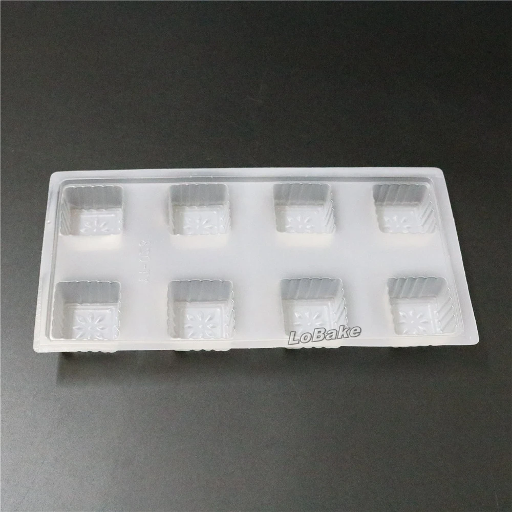 (5pcs/lot) 8 cavities square cube single model 3.7*3.7*2cm Semi-transparent PP mooncake pudding Chocolate Mold