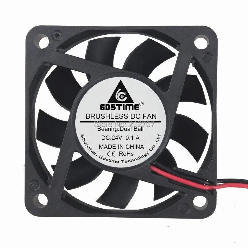 5 Pieces Gdstime 6cm 60x60x15mm 2Pin 24V Ball Bearing Computer Cooler Cooling Fan 60mm PC Black