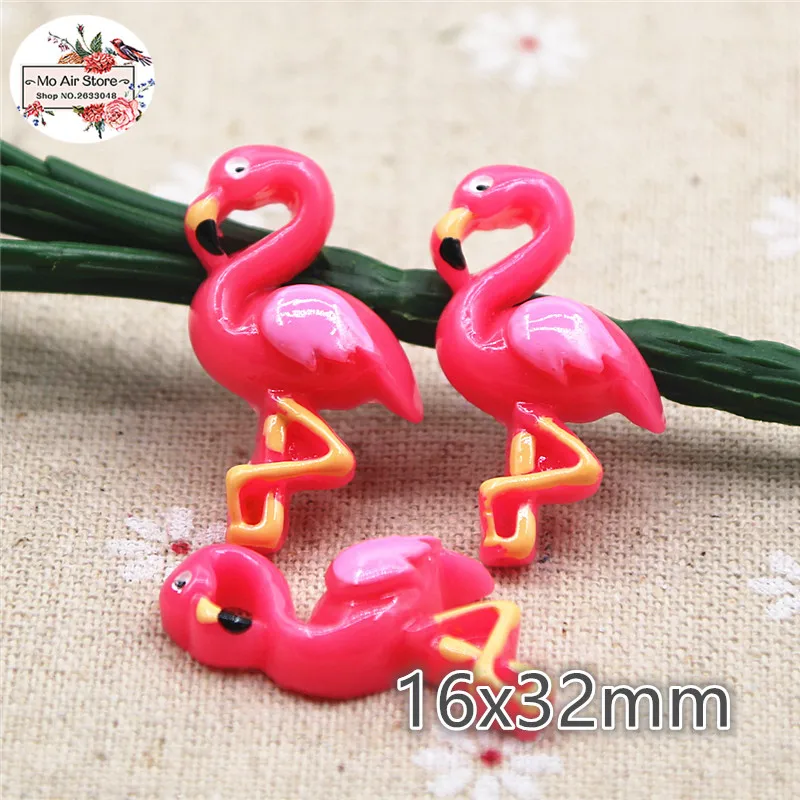 10pcs resin flamingo Flat back Cabochon Art Supply Decoration Charm Craft hair bow center