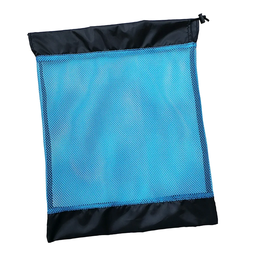 Bolsa de almacenamiento con cordón de malla compacta de alta resistencia para buceo, máscara de esnórquel, aletas de gafas, equipo de engranajes