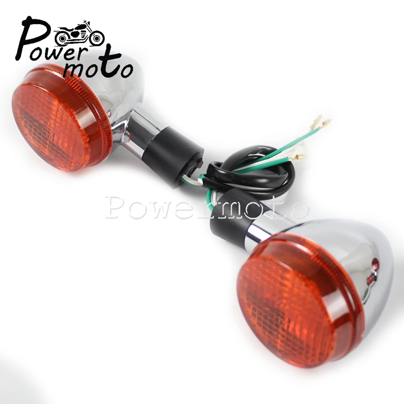 For Honda Shadow 400 750 VT750 04-07 Chrome Front/Rear Amber Turn Signal Light Emark E13 11V 21W Indicator Flasher Light