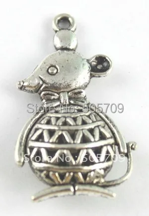 

54PCS Tibetan silver cute mouse charms A15585