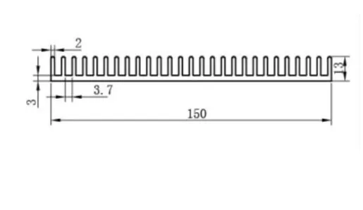 2pcs/lot Custom length Cooling plate 150*13*100mm aluminum radiator width 150mm,high13mm,length 100mm heat sink