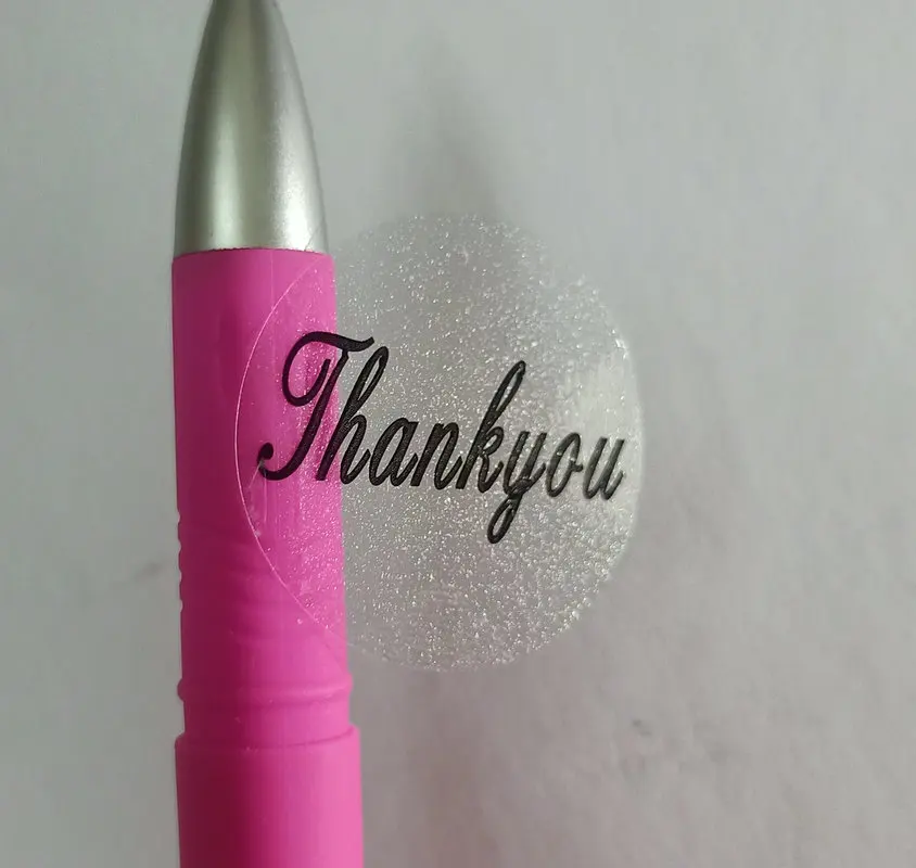 100 PCS Transparante dank u Label Sticker Circulaire Afdichting Label Sticker PVC Transparante DIY Label Diameter 25mm