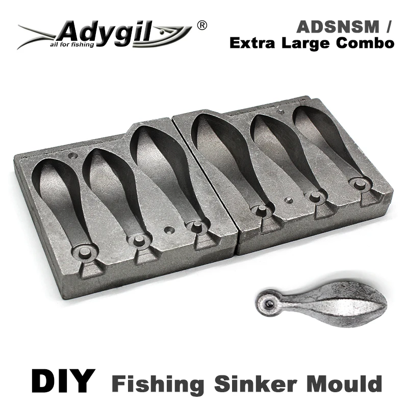 Adygil DIY Fishing Snapper Sinker Mould ADSNSM/Extra Large Combo Snapper Sinker 453g 566g 850g 3 Cavities