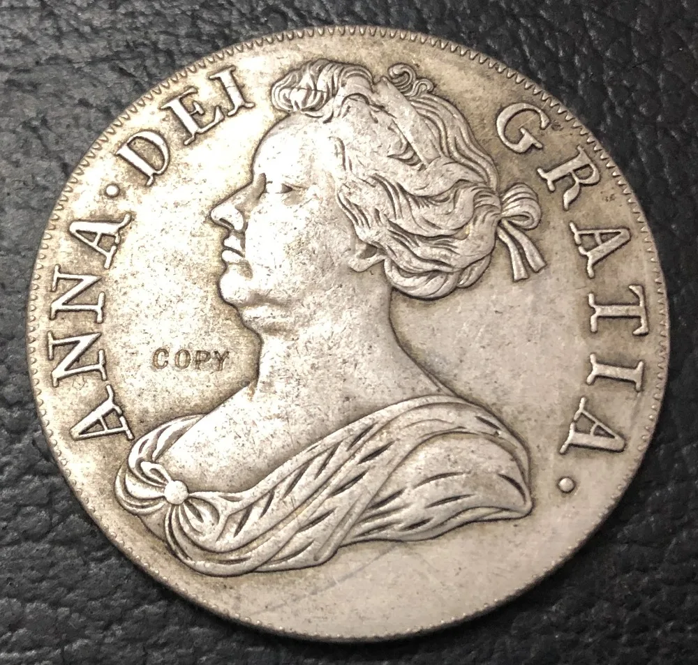 1706 England 1 Crown-Anne Pre-Union Silver Plated Copy Coin