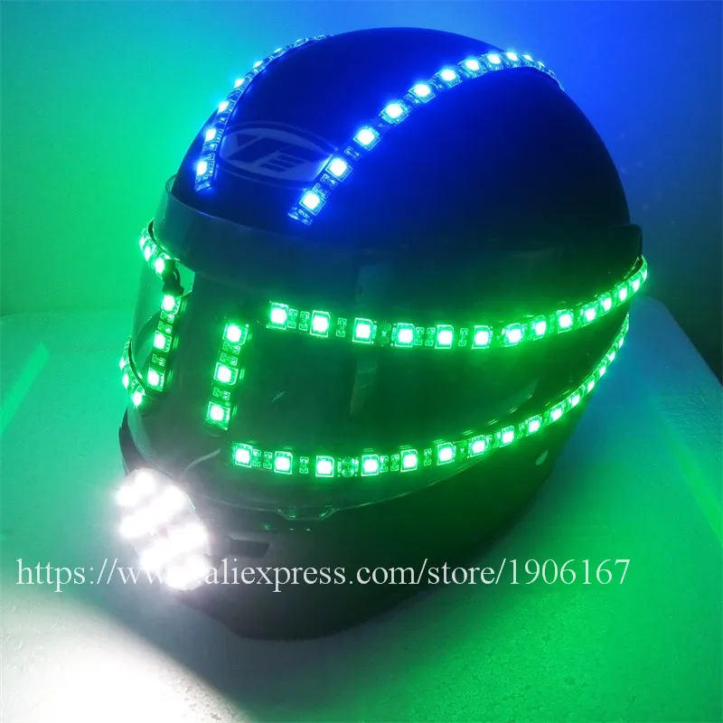 

Hot Sale LED Luminous Growing Helmet Led Party Christmas Light Up Halloween Robot Helmet Headwear