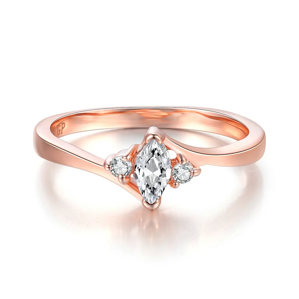 Rose Gold Color High-grade And Refined Single Ring For Women Wedding Party CZ Stone Fashion Jewelry Rings DWR797M