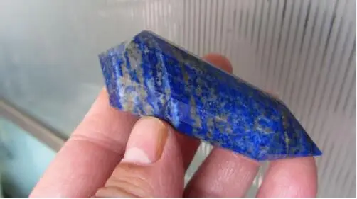 12 Sided BLUE LAPIS LAZULI Double Terminated Vogel Inspired Crystal Wand 67.3g