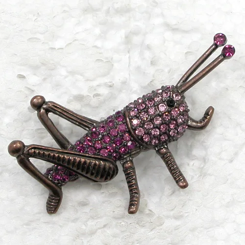 60pcs/lot Mixed Color (Can Notes Color) Wholesale Fashion Brooch Rhinestone Grasshopper Pin brooches jewelry Gift C101462