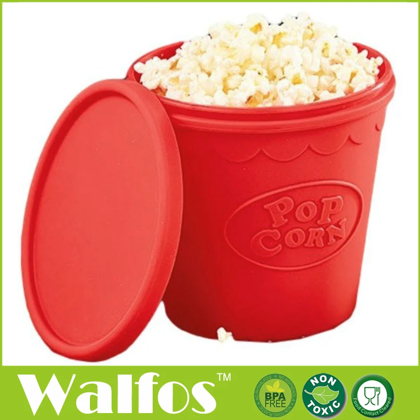 WALFOS FOOD GRADE Silicone Popcorn Container  DIY Silicone Microwave Popcorn Maker Bucket  As Seen On TV