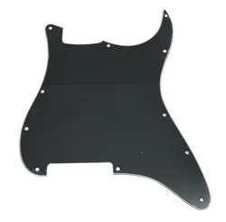 KAISH 11 Hole Blank ST Pickguard Scratch Plate No Pickup Holes Black 3 Ply