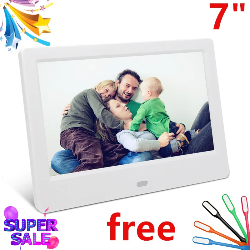 7 Inch LED Backlight HD 800*480 Full Function Digital Photo Frame Electronic Album Picture Music Video