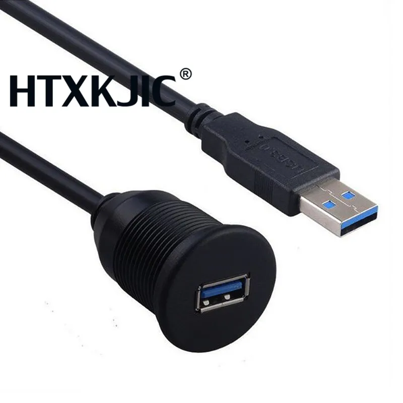 防水1メートルのusb 3.0ダッシュフラッシュマウント延長メスケーブルオスダッシュボードパネル用カーボートオートバイ