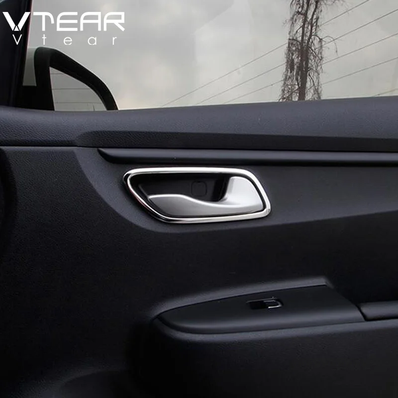 Vtear For Kia Rio 4 X-Line Inner door pull cover interior bowl circle car-styling Interior Mouldings Accessories part 2017