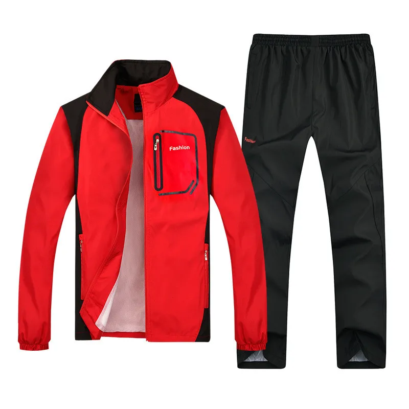 Tracksuit Men Set New Spring Autumn Sportswear Sports Suit Casual Sweatsuit Jacket+Pants Male Jogging Clothing Asian Size L-5XL