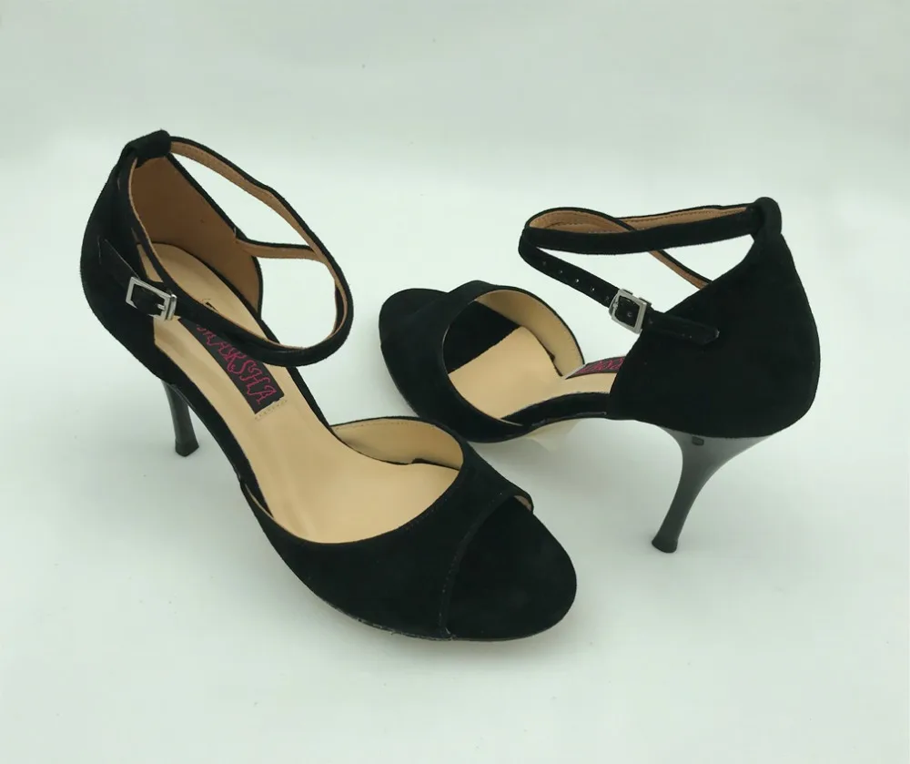 Comfortable and Fashion Argentina Tango Dance Shoes  Party Shoes Wedding Shoes black suede argentina leather outsoleT6282A-BS