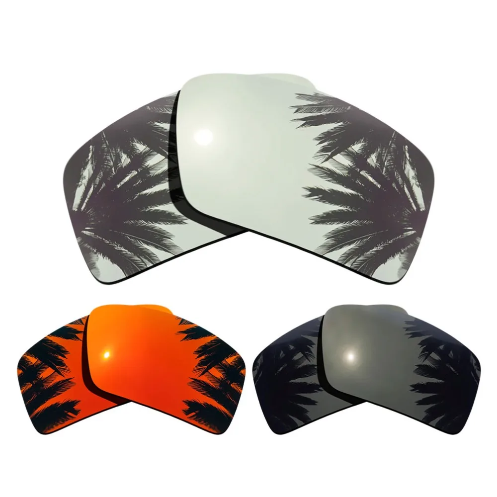 (Silver Mirrored+Black+Orange Red Mirrored Coating)3-Pairs Polarized Replacement Lenses for Eyepatch 2 100% UVA & UVB Protection