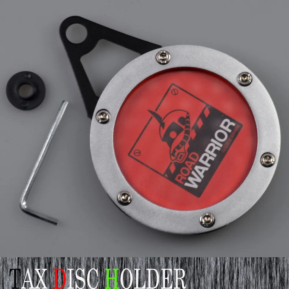 Motorcycle Tax Disc Motorbike Universal Round Tax Disc Cylindrical Holder Frame with Screwdriver Waterproof Fine