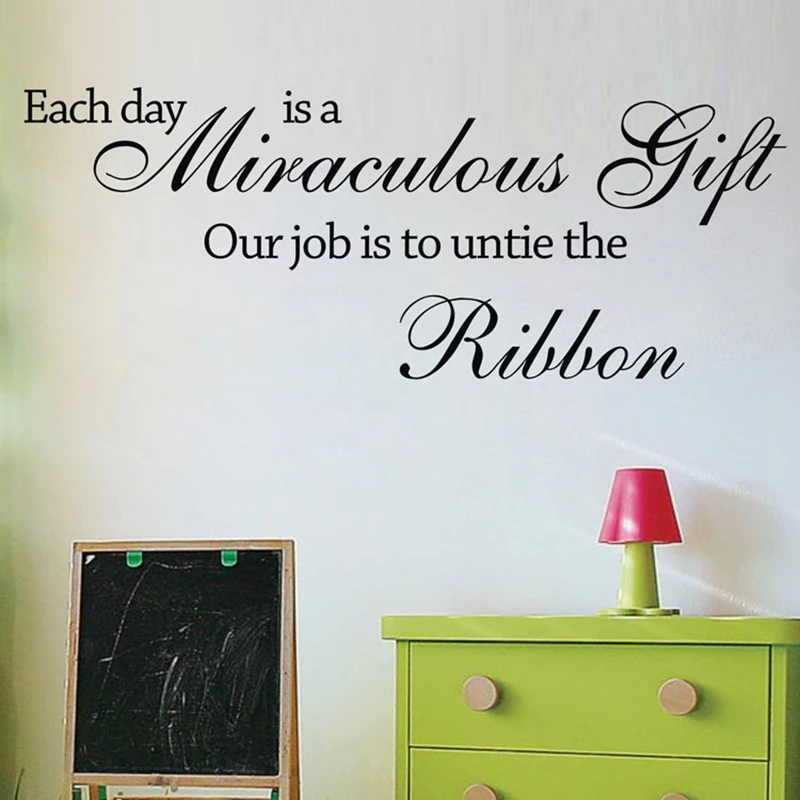 106x27cm Each day is a miraculous gift Wall Mural Decor Art Decal Vinyl Inspirational Quotes Home Decor,q0130