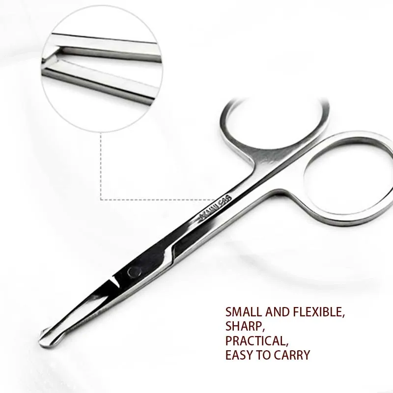 Beauty Scissors For Women Men Makeup Stainless Steel Nose Hair Scissors Ear Facial Trimmers Cut Tools Mini Pocket Scissor