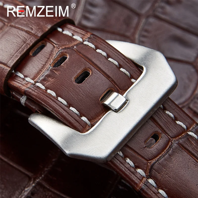 Bamboo Pattern Genuine Leather Strap Black Blue Brown Cowhide Watchbands 20mm 22mm 24mm 26mm Watch Accessories Wristband