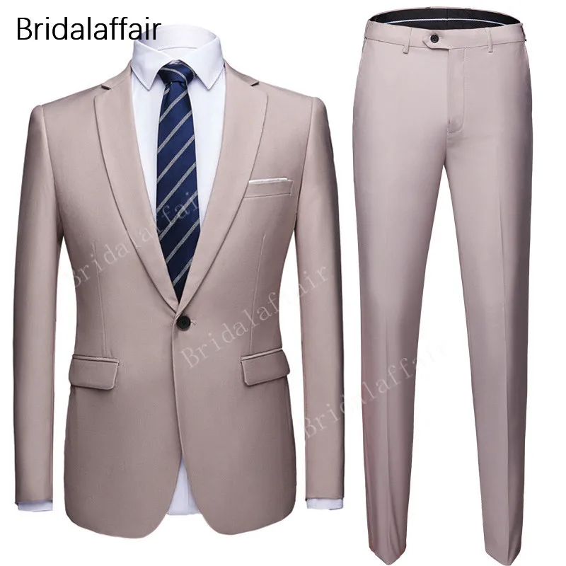 

KUSON Men Suits Slim Fit Latest Formal Groomsmen Groom Tuxedos Mens Wedding Prom Suits 2 Pieces Work Wear Suit (Jacket+Pants)