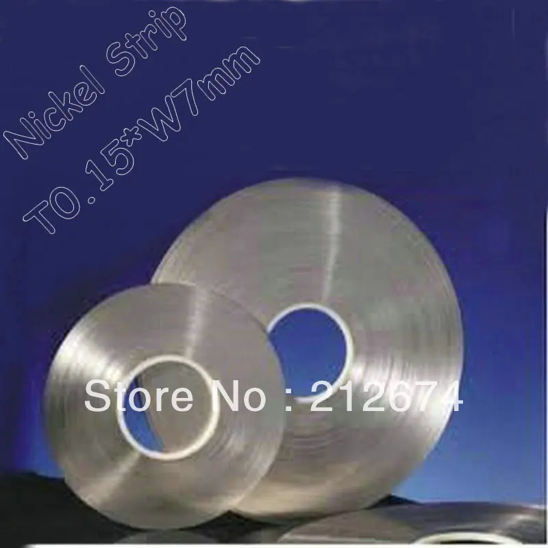 

Free Shipping 18650 battery nickel tape 0.15*7mm pure nickel strip 0.15mm thickness 7mm width nickel belt