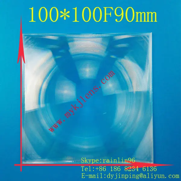 

100*100MM Square Fresnel Lens Focal length 90mm,Concentrated amplification,Optical transmittance 90%,magnification 4-5 times