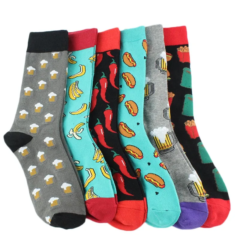 [WPLOIKJD]Hip Hop Calcetines Hombre Tide Sox Colorful Streetwear Funny Mens Socks Divertido Gifts For Men Skarpetki Harajuku