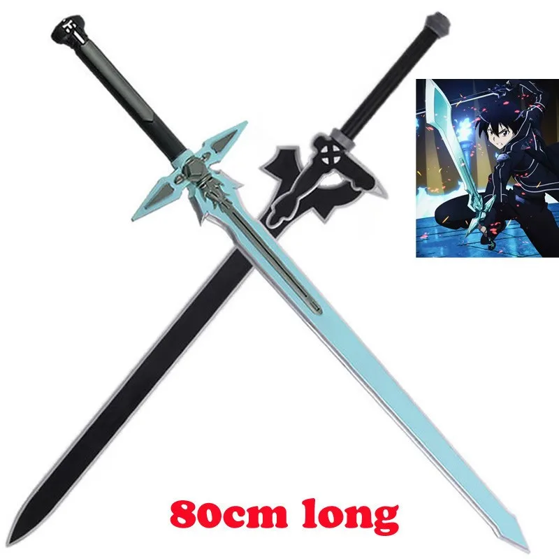 80cm Sword Art Online SAO 1:1 Asuna Weapon Action Figure Kirigaya Kazuto Elucidator/Dark Repulser Cosplay Sword PU Foam Kids Toy