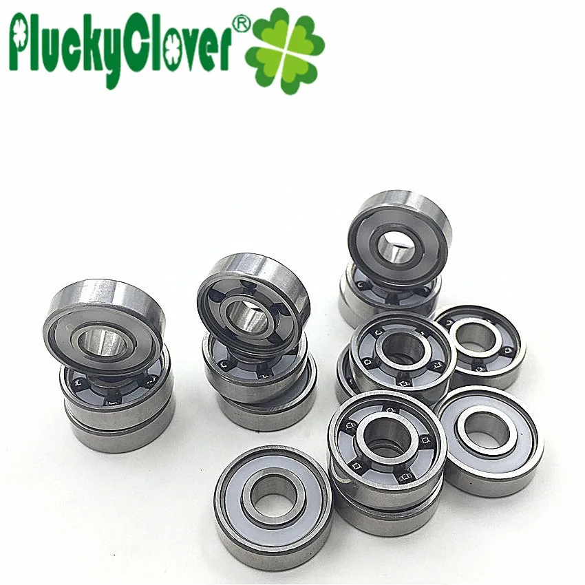 8 قطعة الزلاجات الرباعية تحمل 627 Si3n4 5 كرات السيراميك الأسود التزلج الفني ديربي الأسطوانة 627rs السيراميك رولرسكي الأسطوانة المزدوجة Sk8