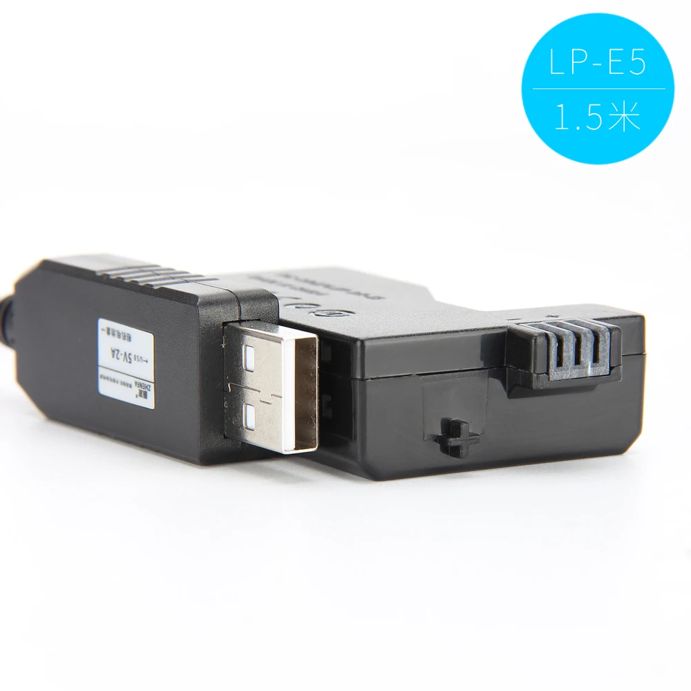 5V USB ACK-E5 zasilacz DC kabel napędowy moc LP-E5 imitacja baterii DR-E5 DC łącznik uchwyt do Canon EOS 450D 500D 1000D XS XSi