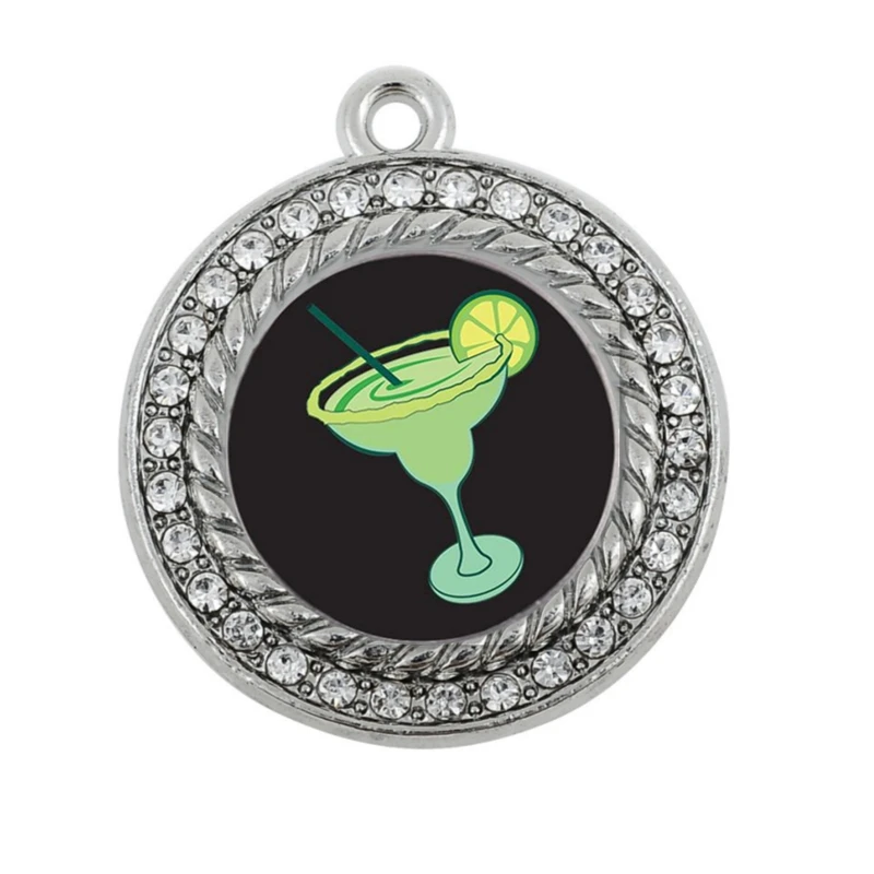 MARGARITA LOVERS SQUARE CHARM  antique silver plated jewelry