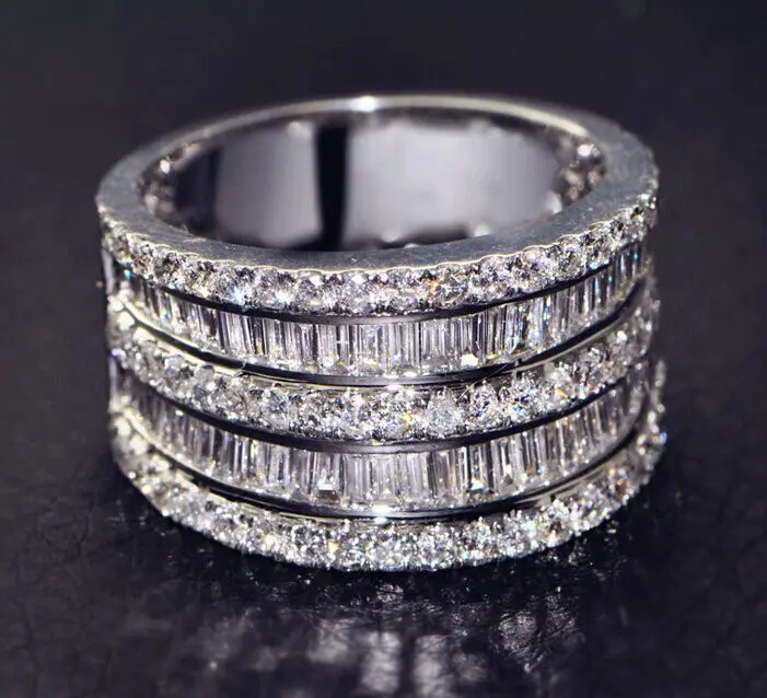 YaYI Jewelry Princess Cut 8.6 CT White Zircon Silver Color Engagement Rings Wedding Heart Rings Girls Party ring  Gifts 444