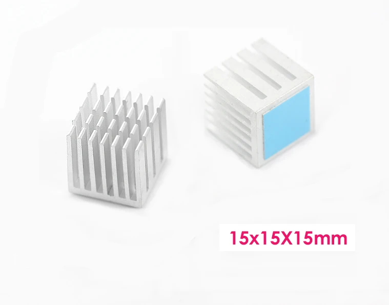 

5 PCS 3M-8810/8805 Thermal Adhesive Small Square Silver Aluminum Heat Sink 15*15*15mm