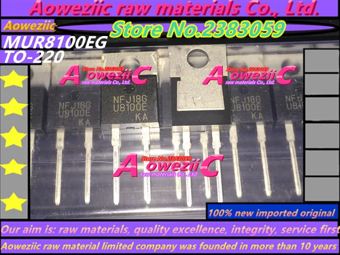 Aoweziic 100% new imported original  MUR8100EG U8100E TO-220 fast recovery diode 8A 1000V