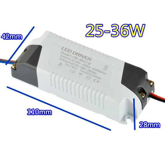 LED Driver Adapter Transformer 25-36W AC 85-265V Power Supply Bare Board for LED lights Constant Current 300mA DC 75-125V output