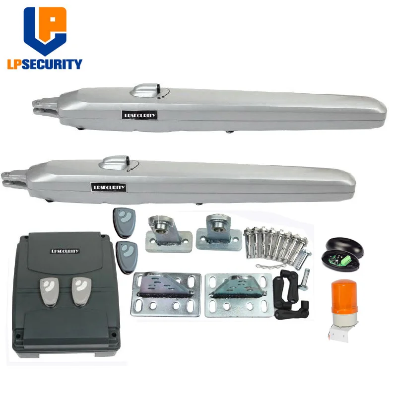 350kg 24VDC electrical swing gate opener motor full kit with 4 remote switch alarm light photocell keypad options