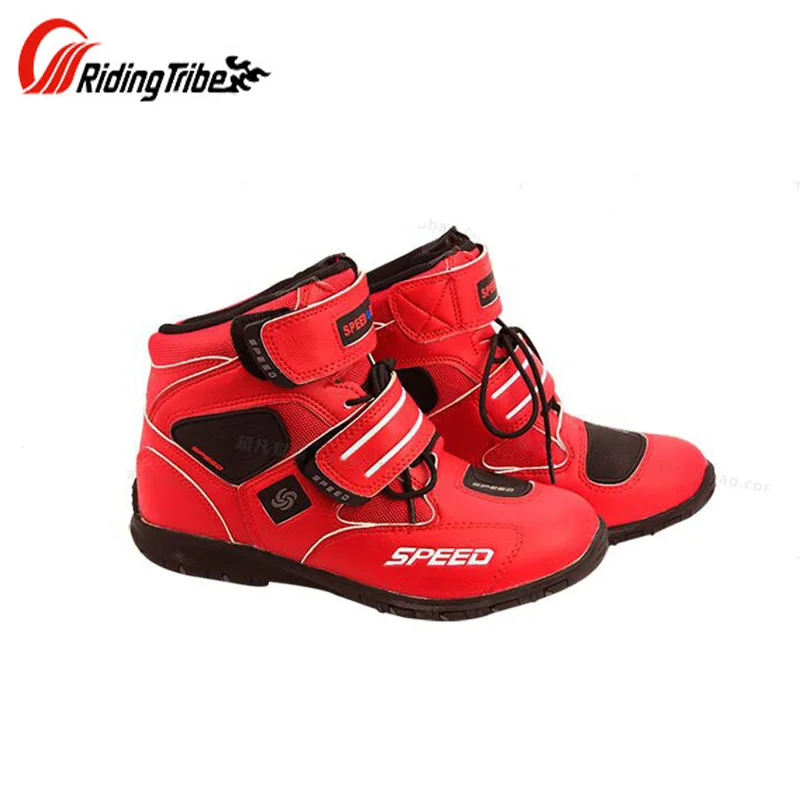 Motorcycle Boots Men Microfiber Leather Shoes Moto Bike SPEED Racing Boots Motorbike Motocross Street Shoes