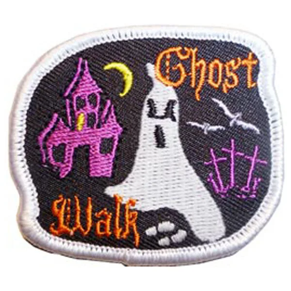 Halloween Ghost Embroidery Patches Made by Twill with Heat Cut and PVC Backing Welcome Customized MOQ50pcs free shipping