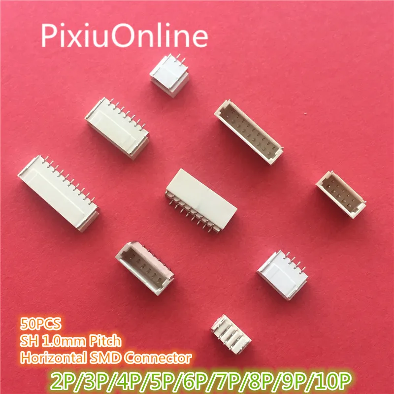 

50PCS YT1889 SH 1.0 mm Spacing Connector 2P 3P 4P 5P 6P 7P 8P 9P 10P 11P 12P Horizontal SMD Connector 1.0mm pitch patch plug